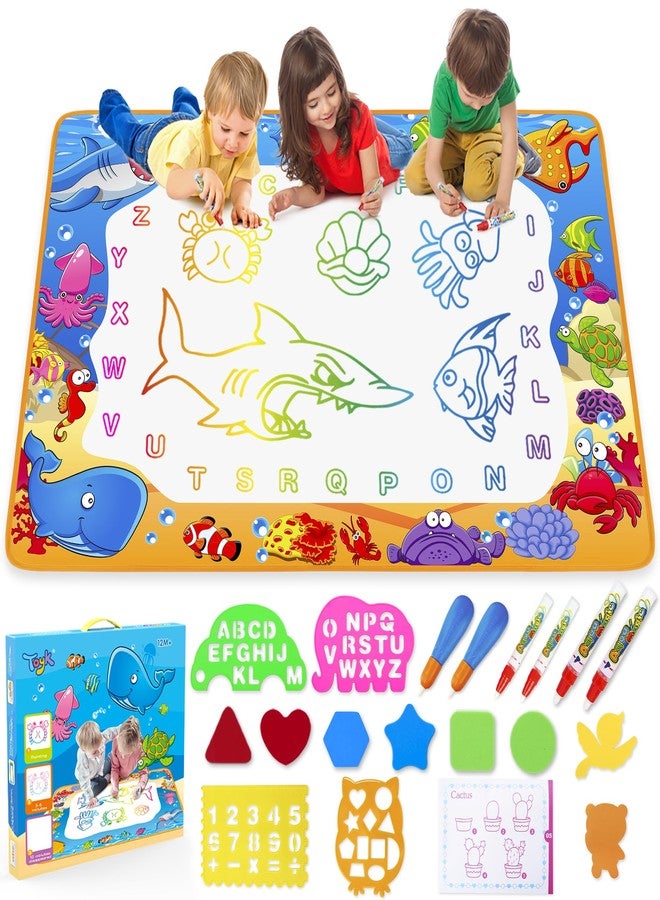Toyk Water Doodle Mat - Kids Painting Writing Color Doodle Drawing Mat Toy Bring Magic Pens Educational Toys for Age 2 3 4 5 6 7 Year Old Girls Boys Age Toddler Gift - Image 1